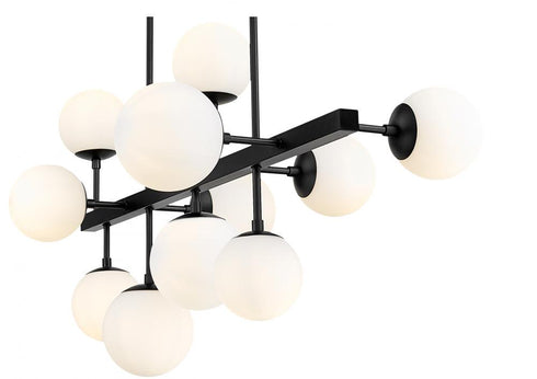 Z-Lite Midnetic 11 Light Linear Chandelier in Matte Black Finish Model: 730-11L-MB
