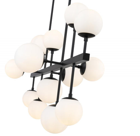 Z-Lite Midnetic 13 Light Linear Chandelier in Matte Black Finish Model: 730-13L-MB