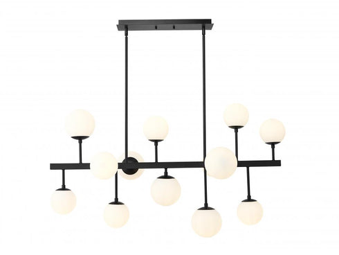 Z-Lite Midnetic 13 Light Linear Chandelier in Matte Black Finish Model: 730-13L-MB