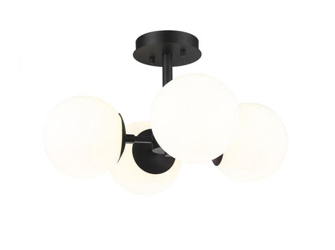 Z-Lite Midnetic 4 Light Semi Flush Mount in Matte Black Finish Model: 730SF4-MB