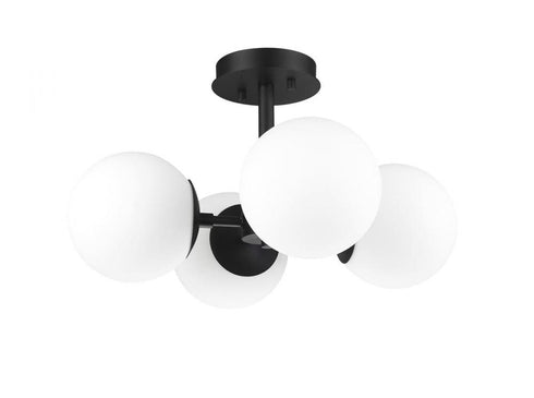 Z-Lite Midnetic 4 Light Semi Flush Mount in Matte Black Finish Model: 730SF4-MB
