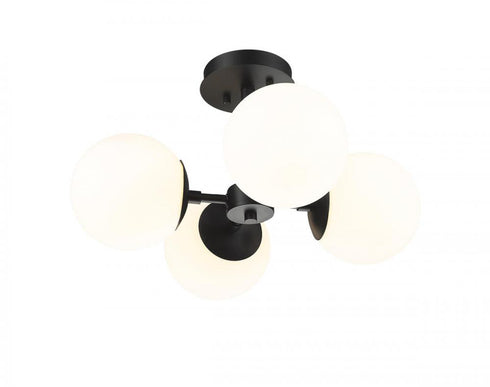 Z-Lite Midnetic 4 Light Semi Flush Mount in Matte Black Finish Model: 730SF4-MB