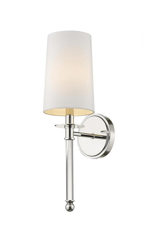 Z-Lite Mila 1 Light Wall Sconce in Brushed Nickel Finish Model: 808-1S-BN