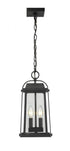 Z-Lite Millworks 2 Light Outdoor Chain Mount Ceiling Fixture in Black Finish Model: 574CHM-BK