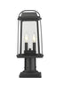 Z-Lite Millworks 2 Light Outdoor Pier Mounted Fixture in Black Finish Model: 574PHMR-533PM-BK