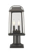 Z-Lite Millworks 2 Light Outdoor Pier Mounted Fixture in Black Finish Model: 574PHMR-533PM-BK
