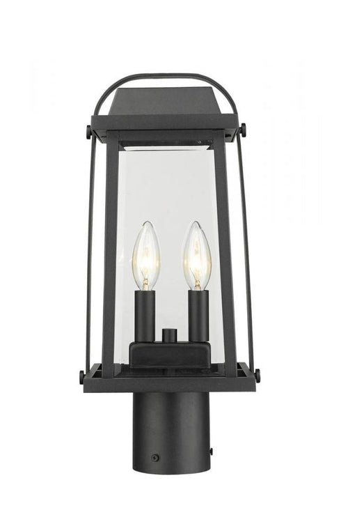 Z-Lite Millworks 2 Light Outdoor Post Mount Fixture in Black Finish Model: 574PHMR-BK