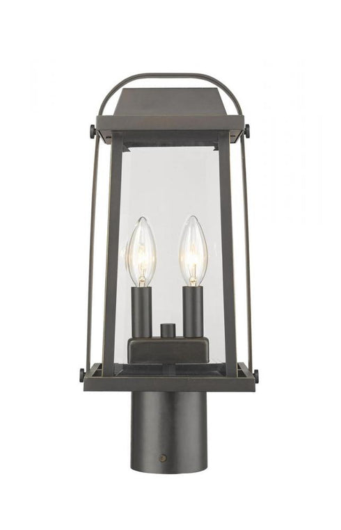 Z-Lite Millworks 2 Light Outdoor Post Mount Fixture in Black Finish Model: 574PHMR-BK