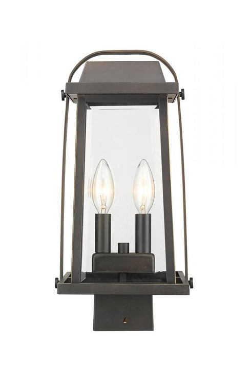 Z-Lite Millworks 2 Light Outdoor Post Mount Fixture in Black Finish Model: 574PHMS-BK