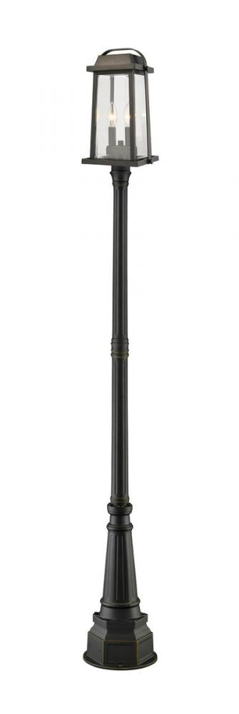 Z-Lite Millworks 2 Light Outdoor Post Mounted Fixture in Black Finish Model: 574PHMR-564P-BK