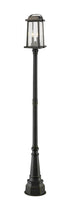 Z-Lite Millworks 2 Light Outdoor Post Mounted Fixture in Black Finish Model: 574PHMR-564P-BK
