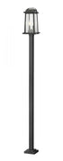 Z-Lite Millworks 2 Light Outdoor Post Mounted Fixture in Black Finish Model: 574PHMS-536P-BK