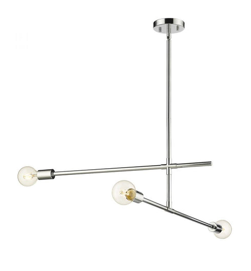 Z-Lite Modernist 3 Light Chandelier in Chrome Finish Model: 731-3CH