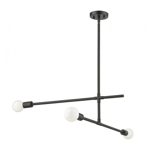 Z-Lite Modernist 3 Light Chandelier in Matte Black Finish Model: 731-3MB