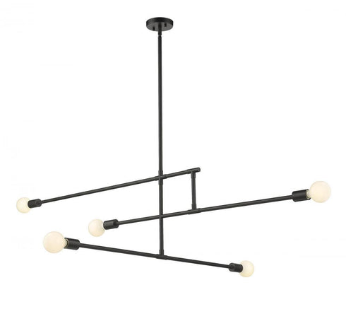 Z-Lite Modernist 5 Light Chandelier in Matte Black Finish Model: 731-5MB