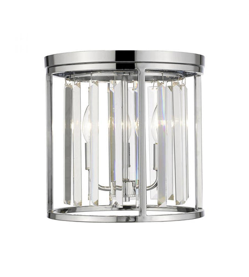 Z-Lite Monarch 3 Light Flush Mount in Chrome Finish Model: 439F12-CH