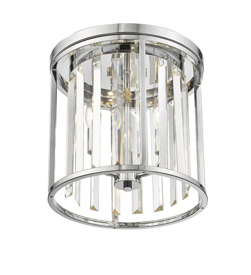 Z-Lite Monarch 3 Light Flush Mount in Chrome Finish Model: 439F12-CH