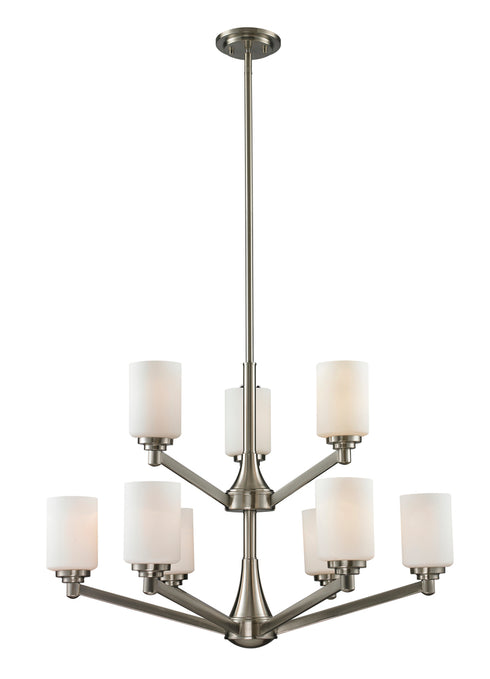 Z-Lite Montego 9 Light Chandelier in Brushed Nickel Finish Model: 410-9
