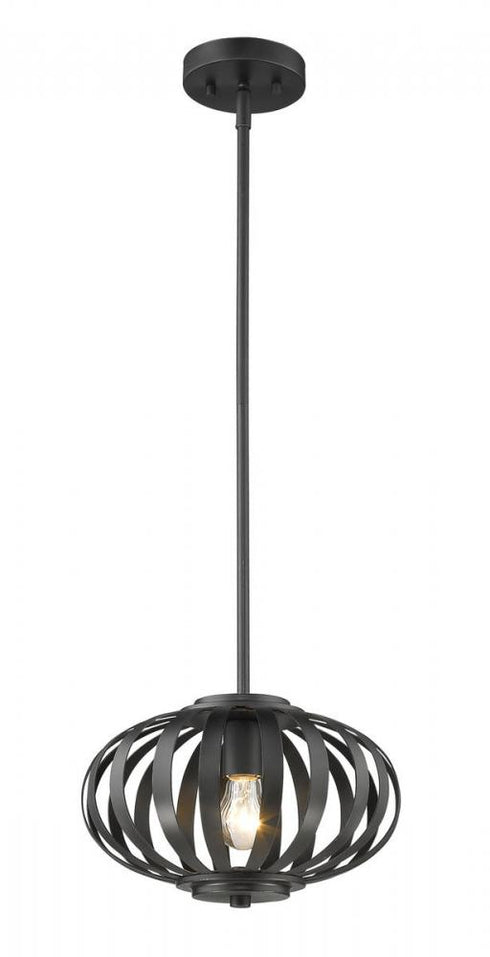 Z-Lite Moundou 1 Light Pendant in Brushed Nickel Finish Model: 438-8BN