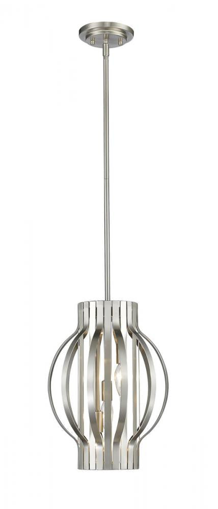 Z-Lite Moundou 3 Light Pendant in Brushed Nickel Finish Model: 436-12BN