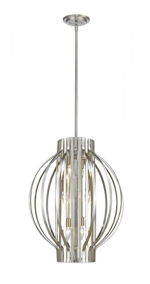 Z-Lite Moundou 6 Light Pendant in Brushed Nickel Finish Model: 436-20BN