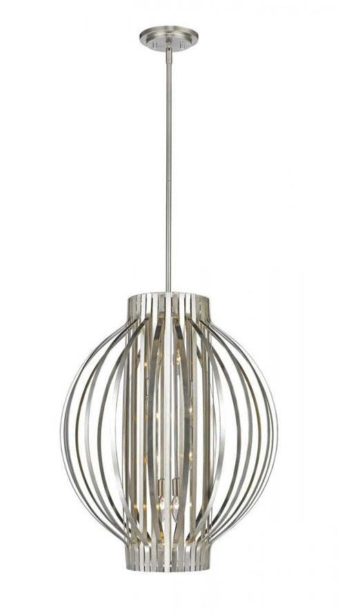 Z-Lite Moundou 8 Light Pendant in Brushed Nickel Finish Model: 436-24BN