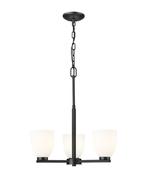Z-Lite Naya 3 Light Chandelier in Matte Black Finish Model: 7518-3MB