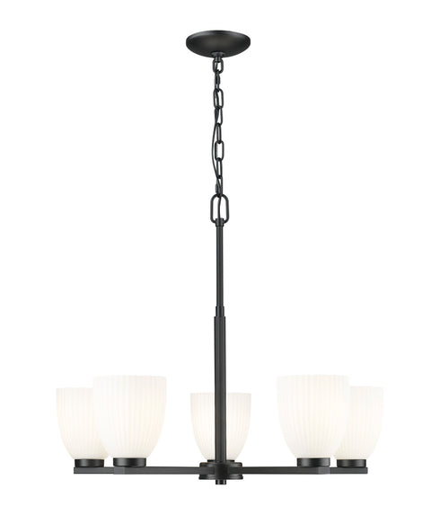 Z-Lite Naya 5 Light Chandelier in Matte Black Finish Model: 7518-5MB
