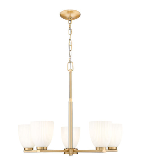 Z-Lite Naya 5 Light Chandelier in Matte Black Finish Model: 7518-5MB
