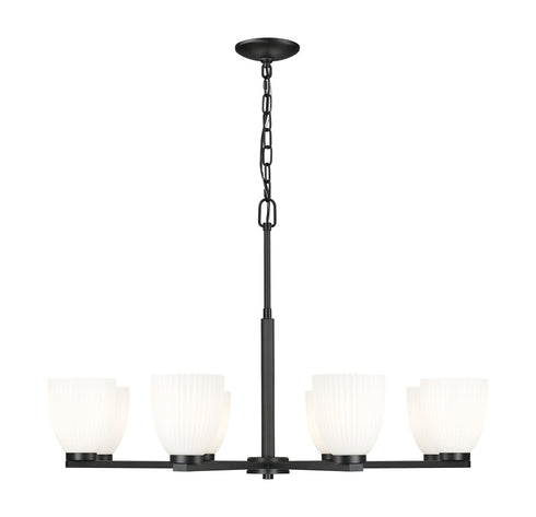 Z-Lite Naya 8 Light Chandelier in Matte Black Finish Model: 7518-8MB