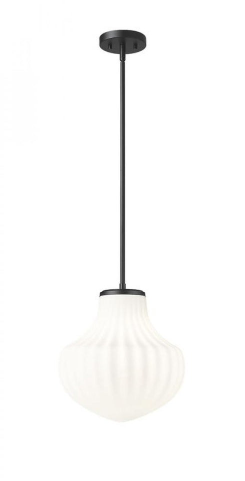 Z-Lite Newbury 1 Light Pendant in Matte Black Finish Model: 7512P13-MB
