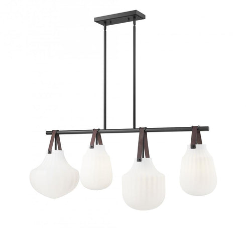 Z-Lite Newbury 4 Light Pendant in Matte Black Finish Model: 7513-4L-MB