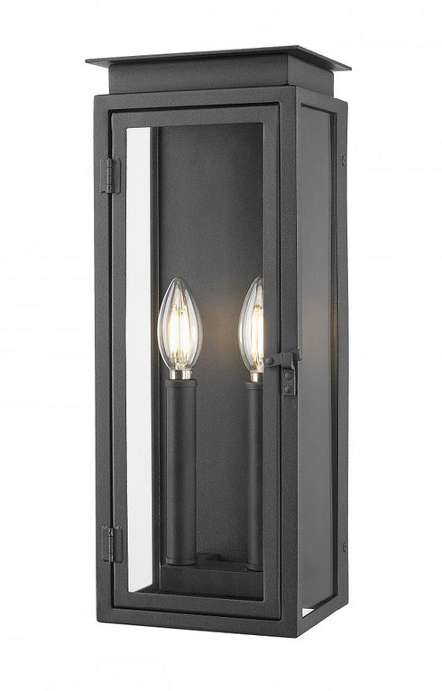 Z-Lite Nova 2 Light Outdoor Wall Light in Black Finish Model: 5018S-BK