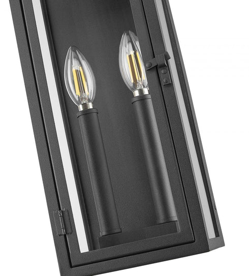 Z-Lite Nova 2 Light Outdoor Wall Light in Black Finish Model: 5018S-BK