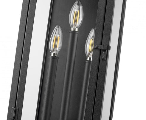 Z-Lite Nova 3 Light Outdoor Wall Light in Black Finish Model: 5018M-BK