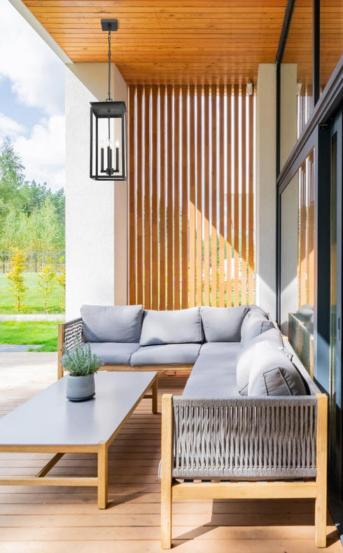 Z-Lite Nova 4 Light Outdoor Chain Mount Ceiling Fixture in Black Finish Model: 5018CHB-BK