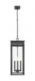 Z-Lite Nova 4 Light Outdoor Chain Mount Ceiling Fixture in Black Finish Model: 5018CHB-BK