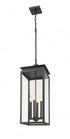 Z-Lite Nova 4 Light Outdoor Chain Mount Ceiling Fixture in Black Finish Model: 5018CHB-BK