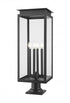 Z-Lite Nova 4 Light Outdoor Pier Mounted Fixture in Black Finish Model: 5018PHBR-533PM-BK