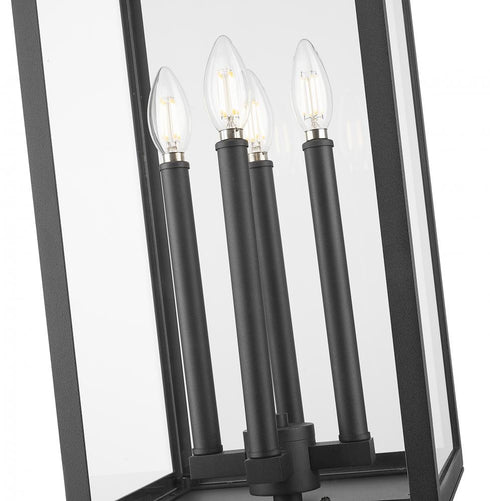 Z-Lite Nova 4 Light Outdoor Pier Mounted Fixture in Black Finish Model: 5018PHBR-533PM-BK