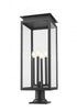 Z-Lite Nova 4 Light Outdoor Pier Mounted Fixture in Black Finish Model: 5018PHBR-533PM-BK
