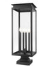 Z-Lite Nova 4 Light Outdoor Pier Mounted Fixture in Black Finish Model: 5018PHBS-SQPM-BK