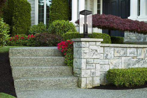 Z-Lite Nova 4 Light Outdoor Pier Mounted Fixture in Black Finish Model: 5018PHBS-SQPM-BK