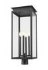 Z-Lite Nova 4 Light Outdoor Post Mount Fixture in Black Finish Model: 5018PHBR-BK