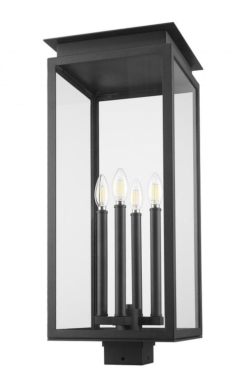Z-Lite Nova 4 Light Outdoor Post Mount Fixture in Black Finish Model: 5018PHBS-BK