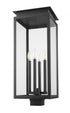 Z-Lite Nova 4 Light Outdoor Post Mount Fixture in Black Finish Model: 5018PHBS-BK