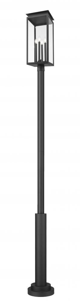 Z-Lite Nova 4 Light Outdoor Post Mounted Fixture in Black Finish Model: 5018PHBR-5010P-BK