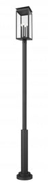 Z-Lite Nova 4 Light Outdoor Post Mounted Fixture in Black Finish Model: 5018PHBR-5010P-BK