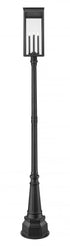 Z-Lite Nova 4 Light Outdoor Post Mounted Fixture in Black Finish Model: 5018PHBR-564P-BK