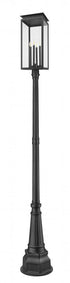 Z-Lite Nova 4 Light Outdoor Post Mounted Fixture in Black Finish Model: 5018PHBR-564P-BK